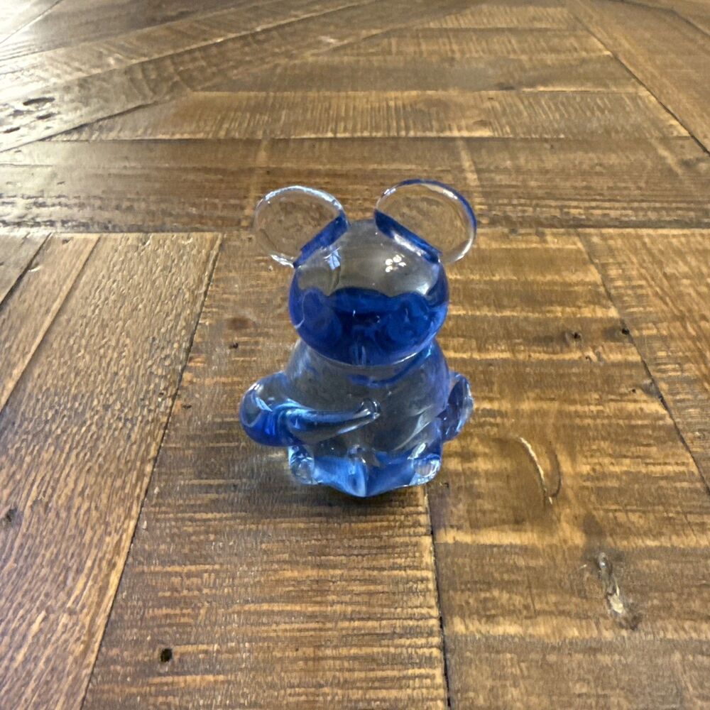 Vintage Blue Glass Koala Bear Paperweight 3”  – Damaged